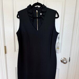 NWT Calvin Klein Ruffled Neckline Dress Wmns 14